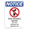 Signmission OSHA Notice, 7" Height, Non-Potable Water Not Sign With Symbol, 7" X 5", Portrait OS-NS-D-57-V-15096 - alternate 1